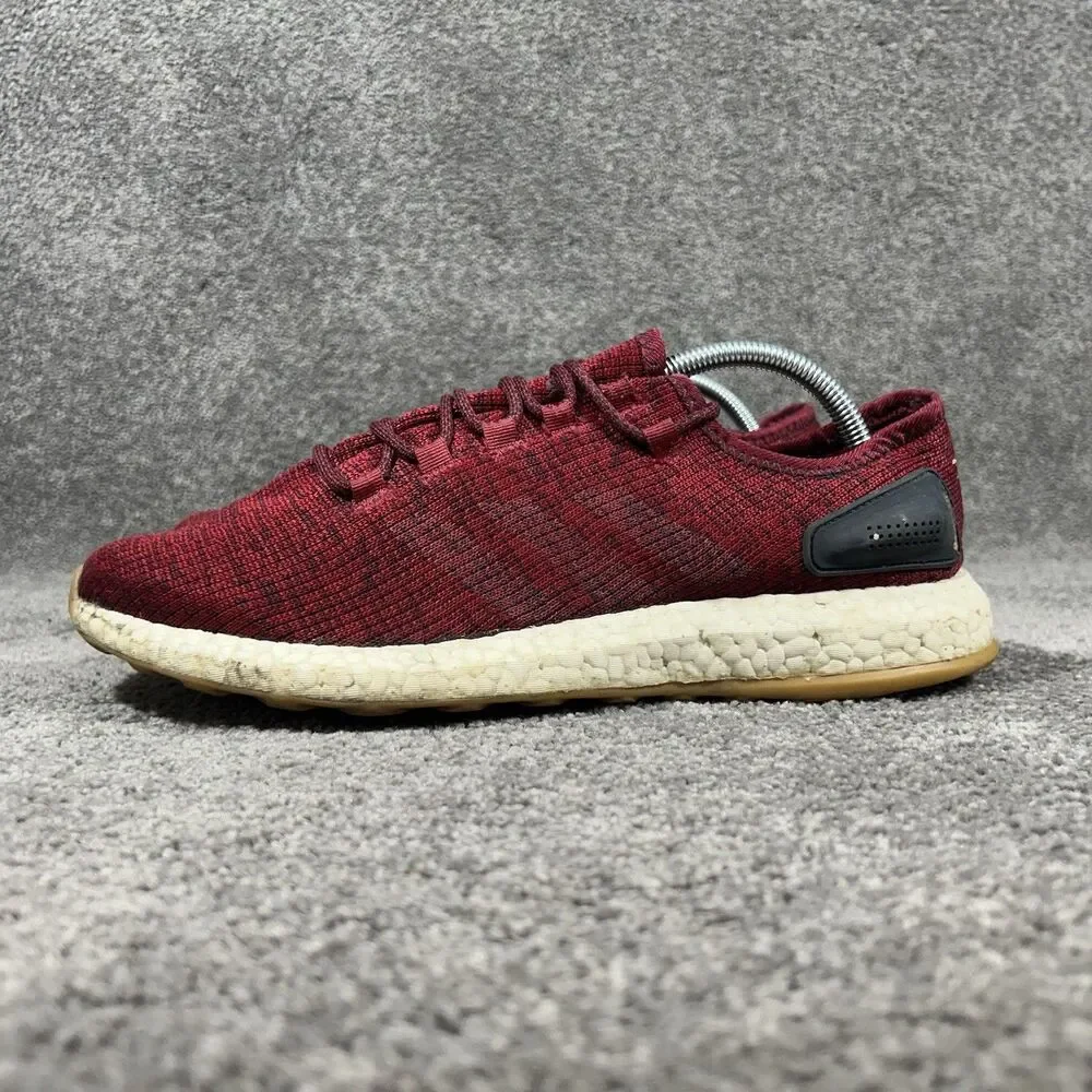 Adidas PureBoost BA8895 Mens Size 10.5 Burgundy Red Athletic Running Shoes Used